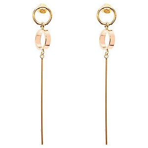 XE1808-LP Linked Double Hook Metal Geometric Bar Post Earring