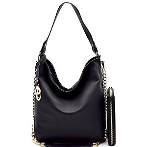 [S]YS4127 Chain Accent 2 Way Hobo Wallet SET