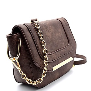 AS1059-LP Hardware Accent Flap Chain Strap Cross Body