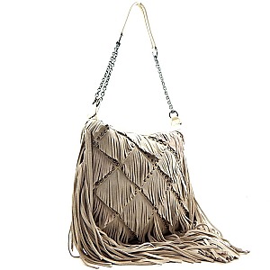 Leather Fringed Cross Body