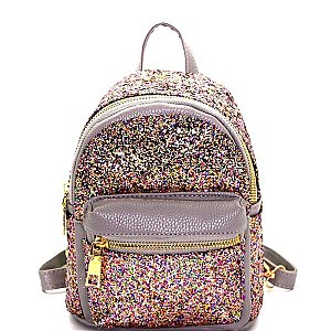 BP5005-LP Glittery Two-Tone Small Fashion Backpack