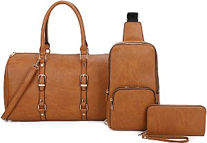 Belted Boston Bag Sling Bag Wallet 3-in-1 Set