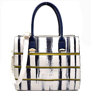 BS111-LP Brushed Stripe Patchwork Satchel