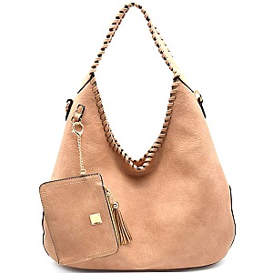 BS1151-LP Whipstitched 2 Way Hobo with Pouch