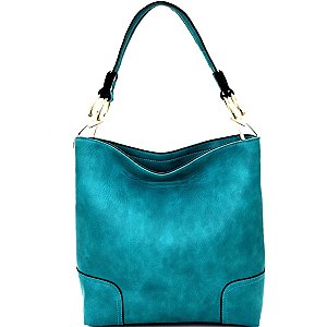 BW1348A-LP Side Ring Large Hooked Single Strap Hobo