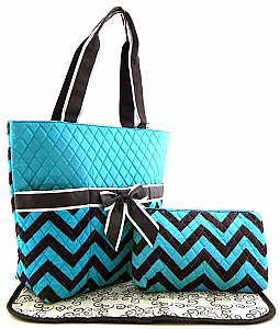 Print Quilted 3pcs Soft & Light Diaper Bag