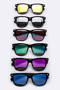 Pack of 12 Pieces Mirror Tinted Wayfarer Sunglasses LA113-96806