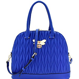 Rhinestone Bee Charm Quilted Dome Satchel MH-DX0055