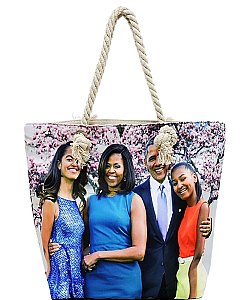 Obama printed large canvas Shopper / Beach tote bag JP-FC00771