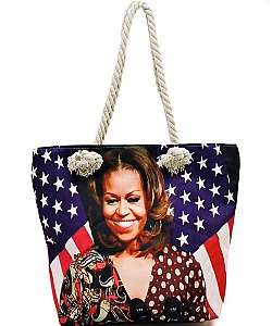 Obama printed large canvas Shopper / Beach tote bag JP-FC00774