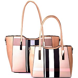 FGZ6280-LP Plaid Print 2 in 1 Twin Tote