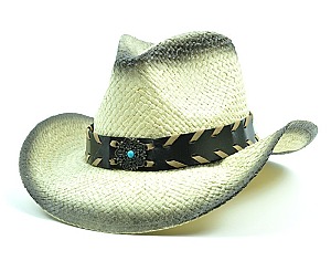 Stoned Belted Straw Hat