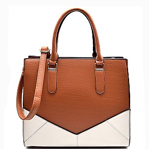 JW109-LP Two-Tone Structured 2 Way Satchel