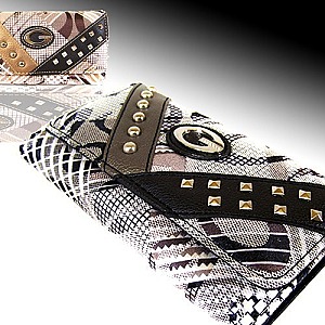 Patchwork Studded Signature Wallet