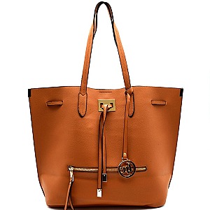 L0095-LP Drawstring 2 Way Soft Bucket Hobo Tote