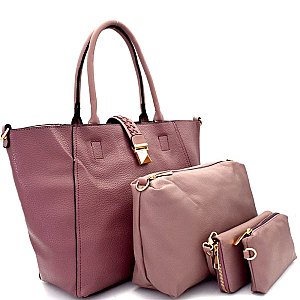 [S]NG6422-LP Hardware Accent 4 in 1 Tote Wallet SET