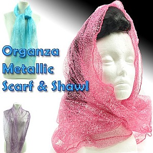 Metallic Organza Scarf & Shawl