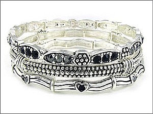 OS02377ASCRY Stretchable Stackable, Stoned  Bracelet