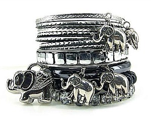 OB02036RD   14 Pieces Stackable Bracelet