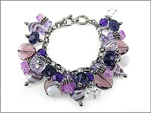 OB02112-RDAMY Purple Charm Bracelet