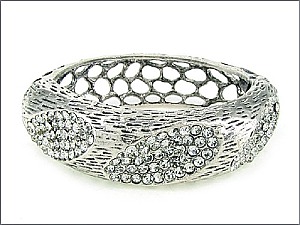 OB02232-ASCRY Hinged Bangle With Stone