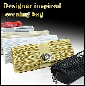 E610  STONED SATIN EVENING BAG
