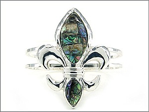 OB02066SVABA  Fleur De Lis Hinge Bangle