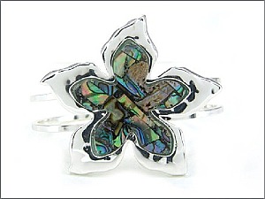 OB02065SVABA  Flower Hinge Bangle