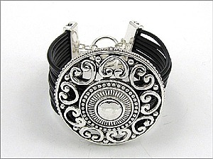 OB02708ASJET MULTI-CORD TEXTURED BRACELET