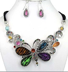 OS02934ASMUL Butterfly With Stone 18" Set