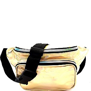 Iridescent Metallic Multi-Pocket Fanny Pack Belt Bag MH-PB6987