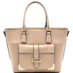 PD6167-LP Hardware Pocket Accent Saffiano 2 Way Tote