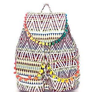 PP6468-LP Colorful Aztec Pattern Bohemian Drawstring Backpack