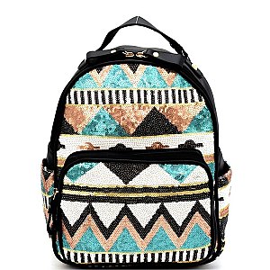 PP6542-LP Tribal Design Sequin Fashion Backpack