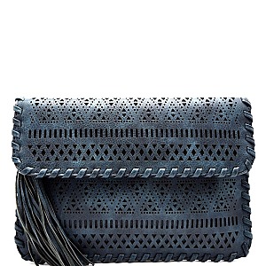 PPC3871-LP Laser-cut Bohemian Flap Clutch