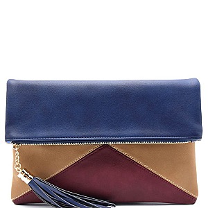 PPC3924-LP Color-block Flap Clutch Bag