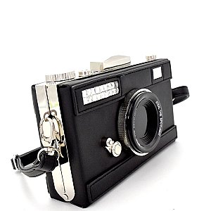 PPC5949-LP Vintage Camera Figure Novelty Hard Clutch Cross Body