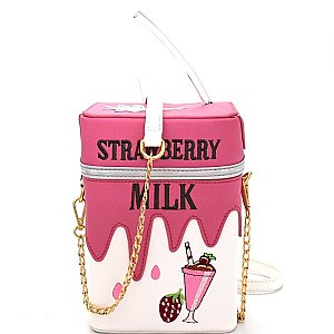 PPC5956-LP Fun Strawberry Milk Theme Novelty Cross Body