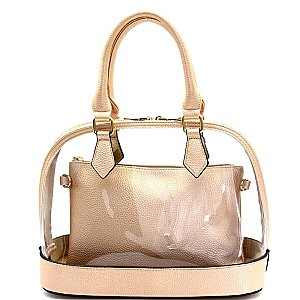 R9476-LP  Transparent Clear 2 in 1 Dome Satchel
