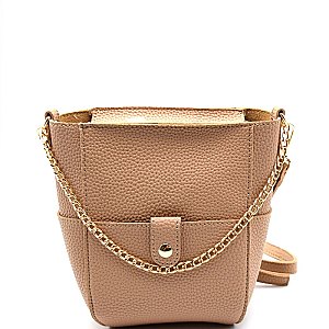 S87166-LP Chain Accent Multi-Pocket Cross Body