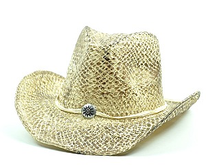 Metal Accented Straw Hat