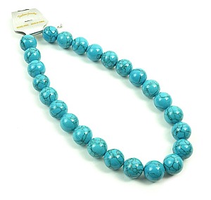 Synthetic Turquoise Gemstone Beads Necklace