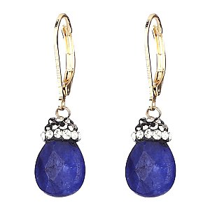 TE0515-LP Natural Stone 3D Pave French Hook Earring