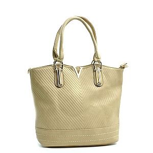 V ACCENT QUILTED SOFT TOUCH TOTE BAG