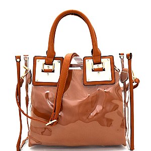 XB2207-LP Hardware Accent 2 in 1 Clear Satchel