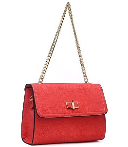 Leather Like Messenger With Chain Strap