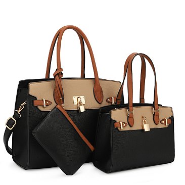 Color Block - 3 in 1 Twin Tote-Satchel Value Set