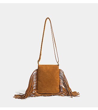 Fringed Flap Cell-Phone Holder Cross-Body