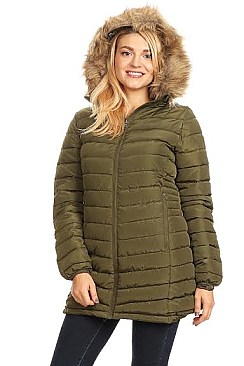 Solid Loose Fit Waterproof Puffer Jacket by Nina Rossi