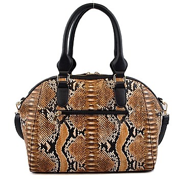 TOP QUALITY EMBOSSED SNAKE PRINT SATCHEL